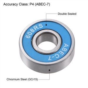 608-2guličkové ložiská RS ABEC-7 modré pre kolieskové korčule na skateboarde, 4 balíky
